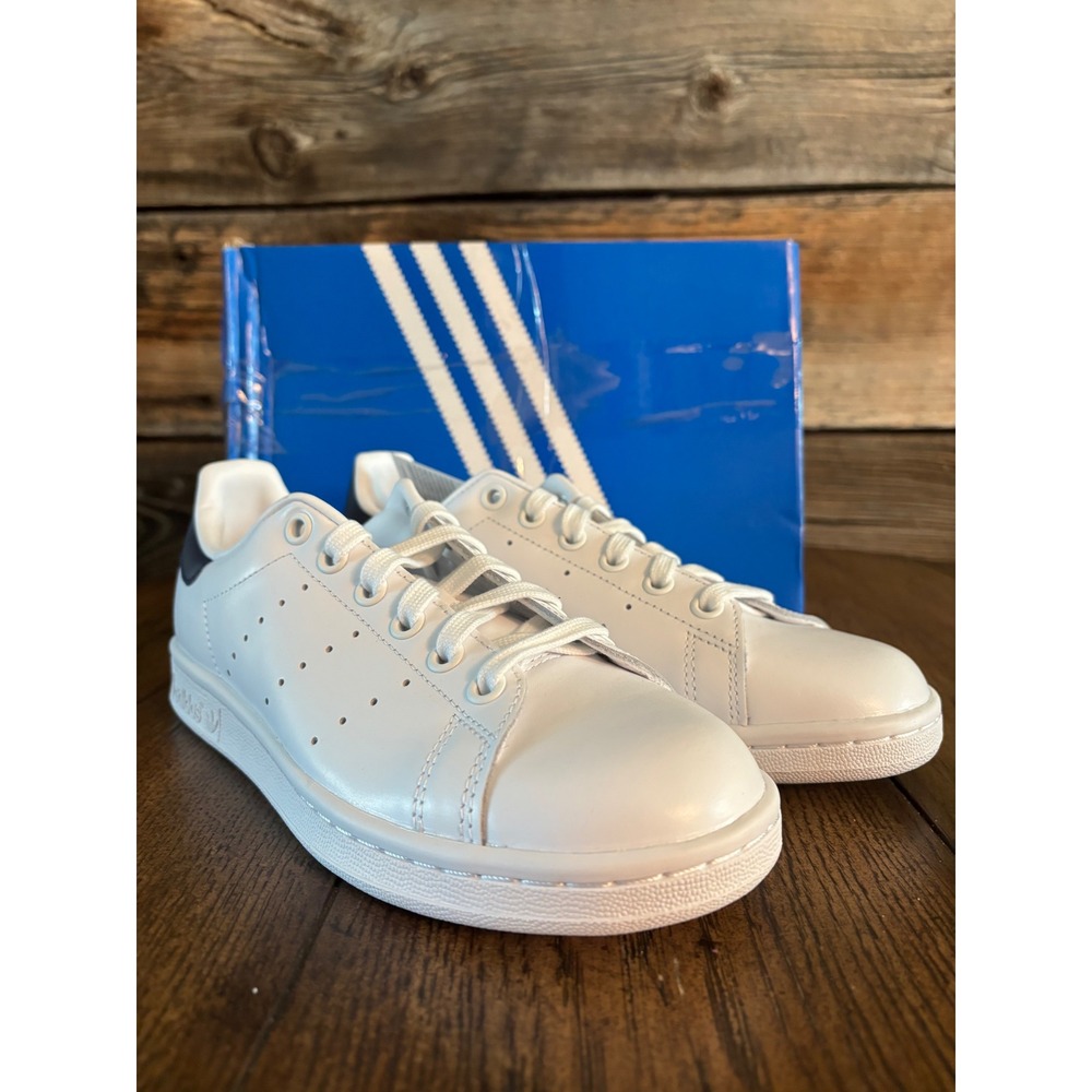 Adidas Originals Stan Smith White Navy Blue Leather Sneakers M20325 Mens 4.5